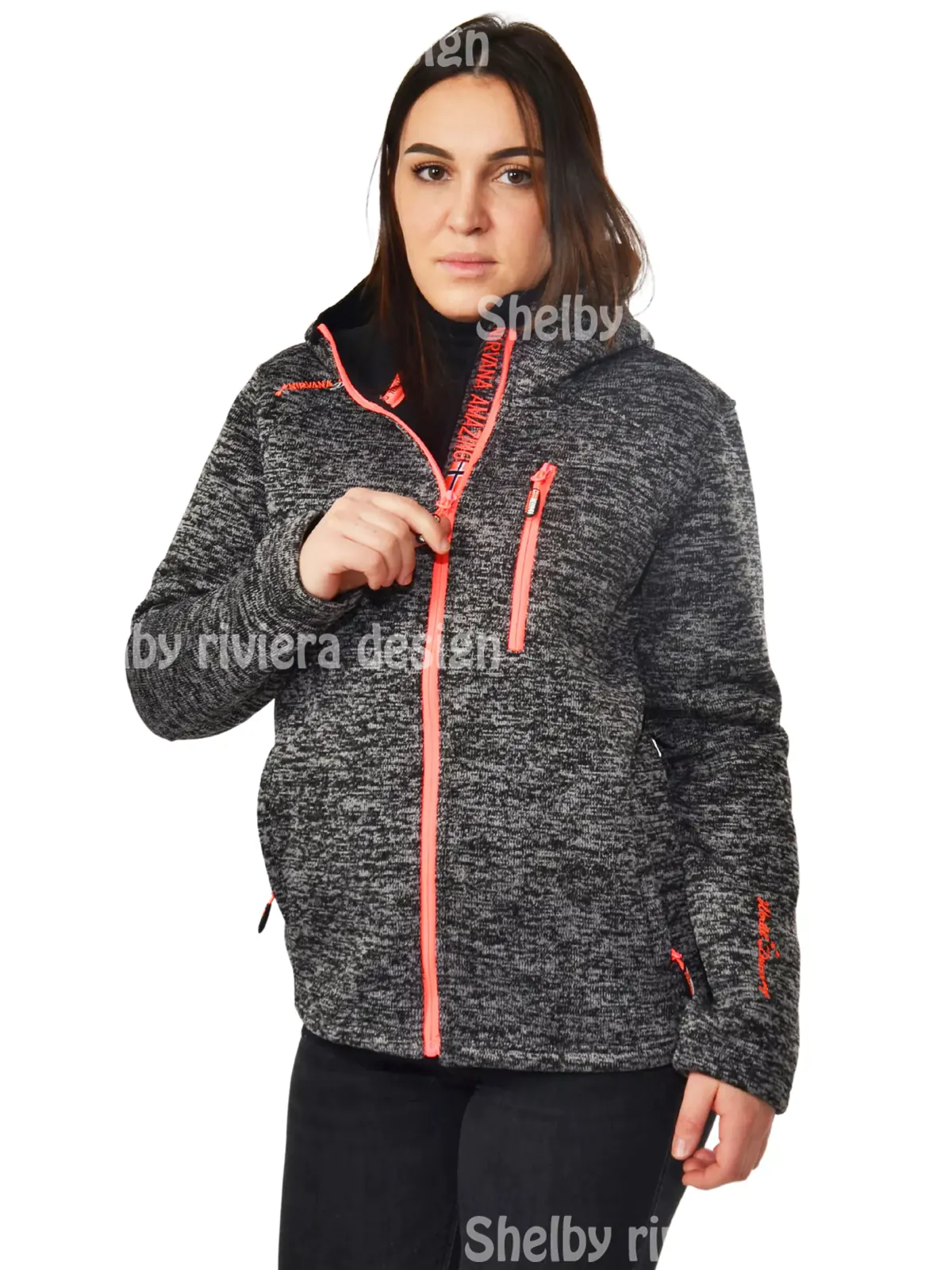 Veste Nirvana Femme Model Astrid - Noir et Rose