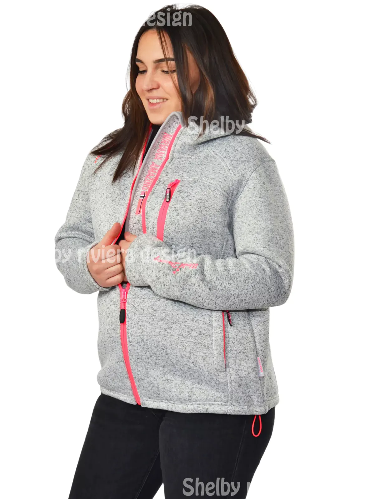 Veste Nirvana Femme Model Astrid - Gris et Rose