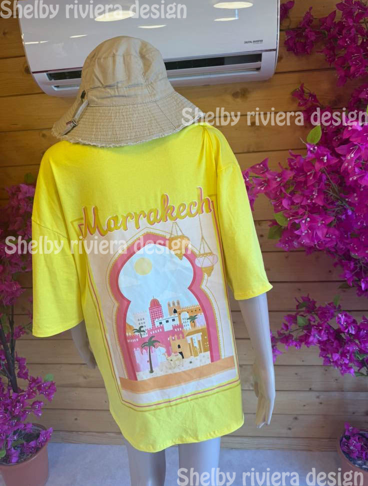 👕 t-shirt femme “marrakech soleil” (jaune soleil)