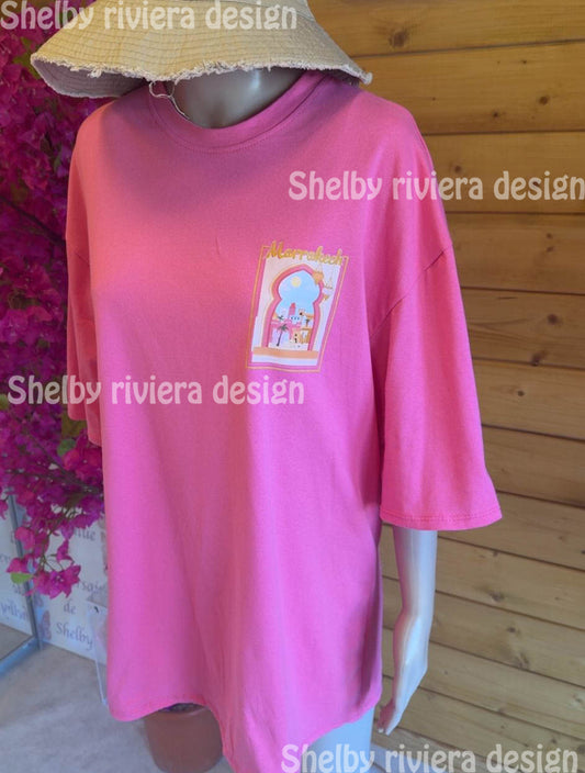 👕 T-shirt Femme “Rose Médina” (Rose Corail)