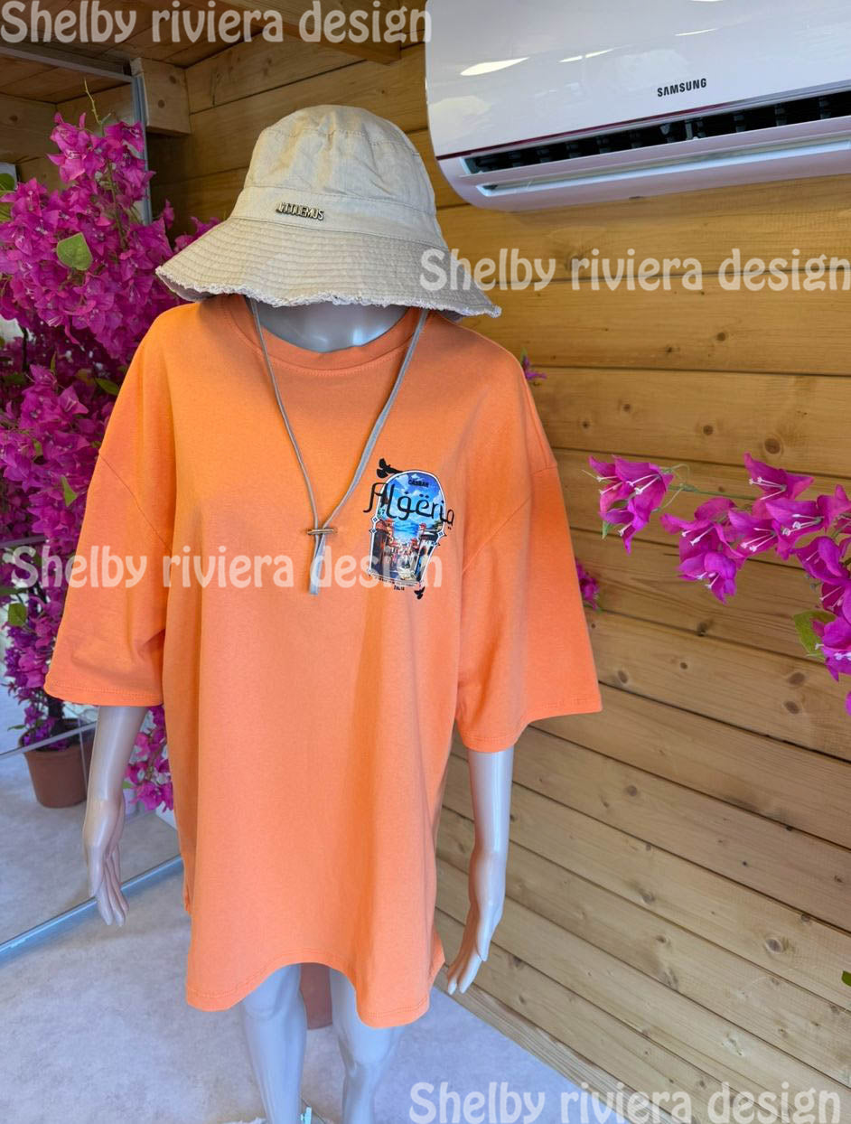 👕 T-SHIRT FEMME “ORANGE ALGERIA” (Orange Sanguine)
