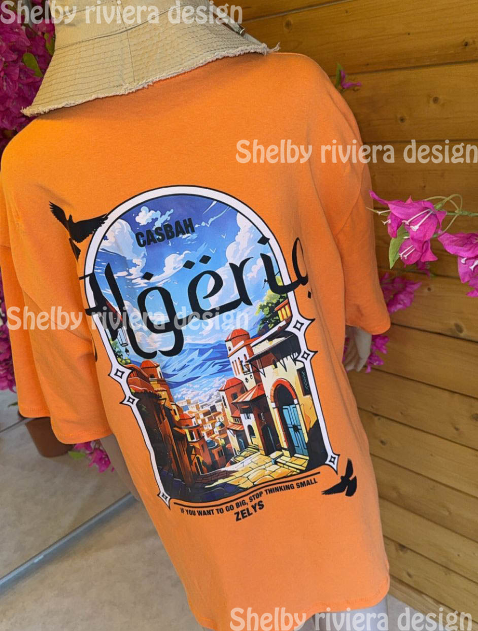 👕 T-SHIRT FEMME “ORANGE ALGERIA” (Orange Sanguine)