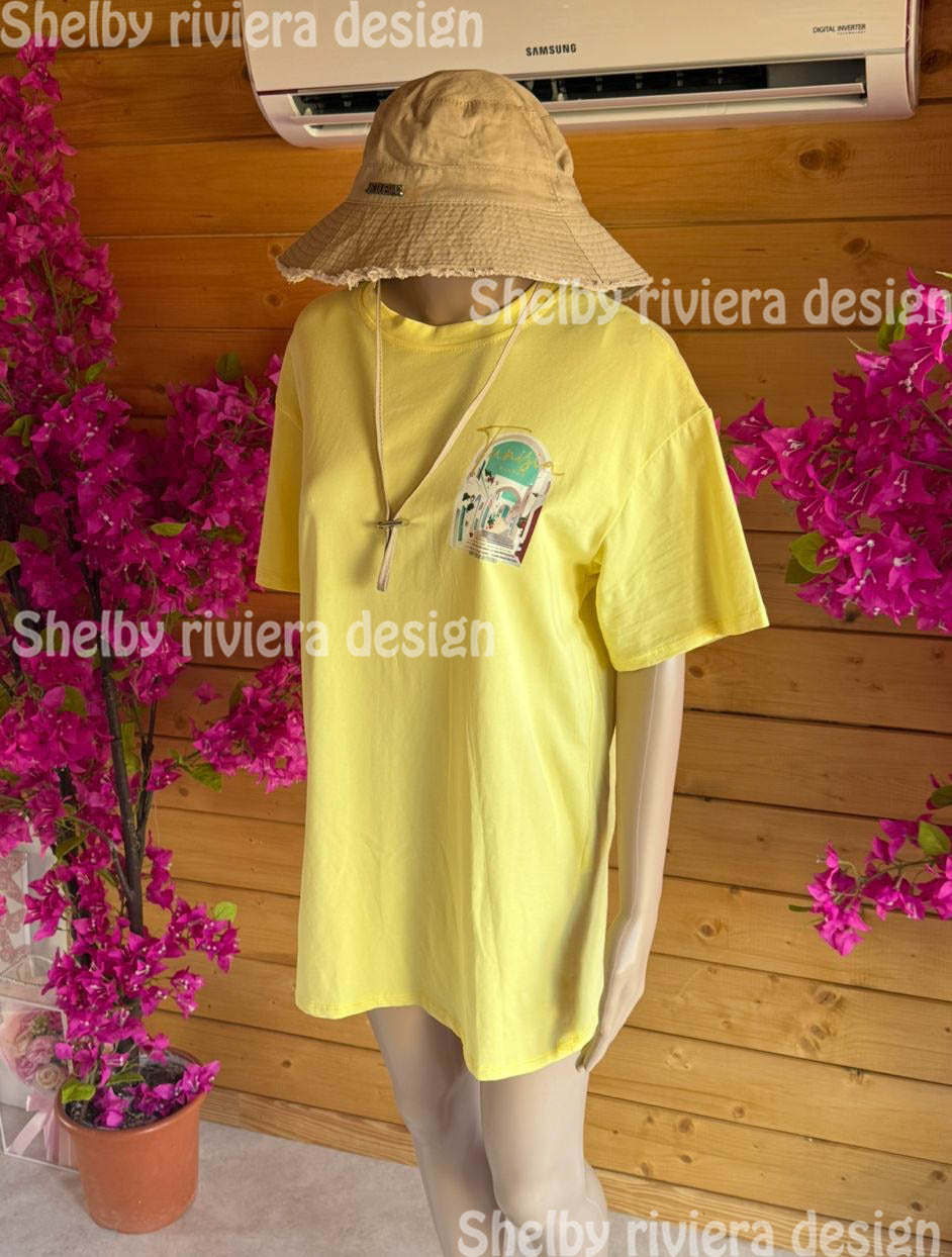 👕 t-shirt femme “sunny tunisia” (jaune soleil)