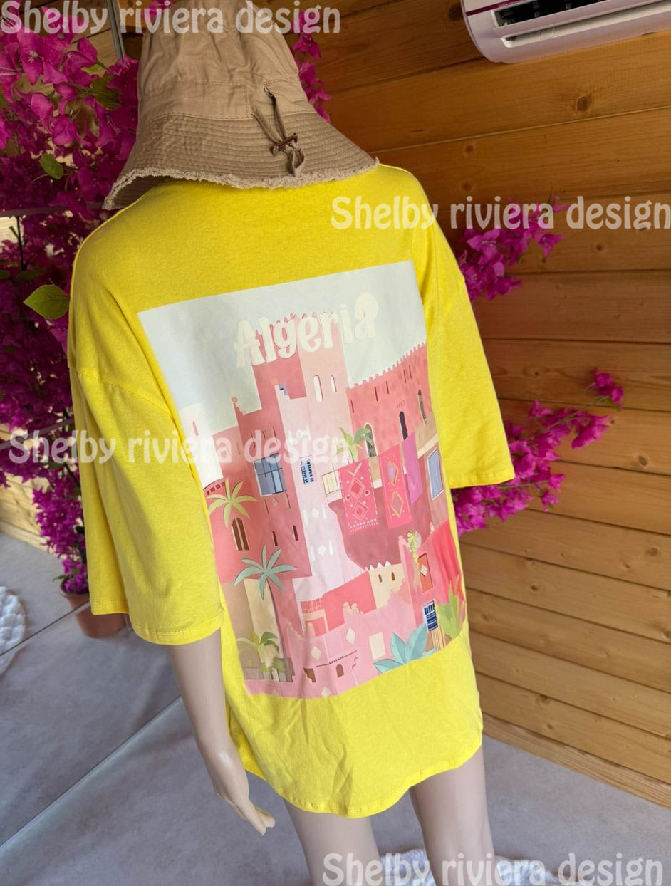 👕 t-shirt femme “golden algeria” (jaune citron)