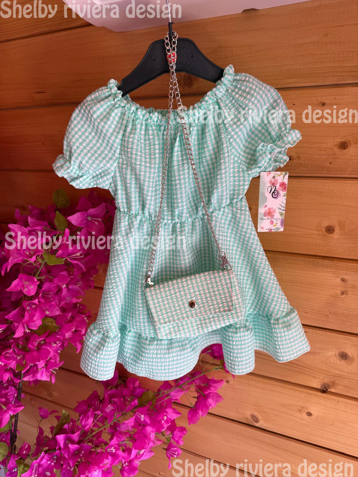 👗 Robe enfant Gingham “Sweet Picnic” - robe avec petit sac