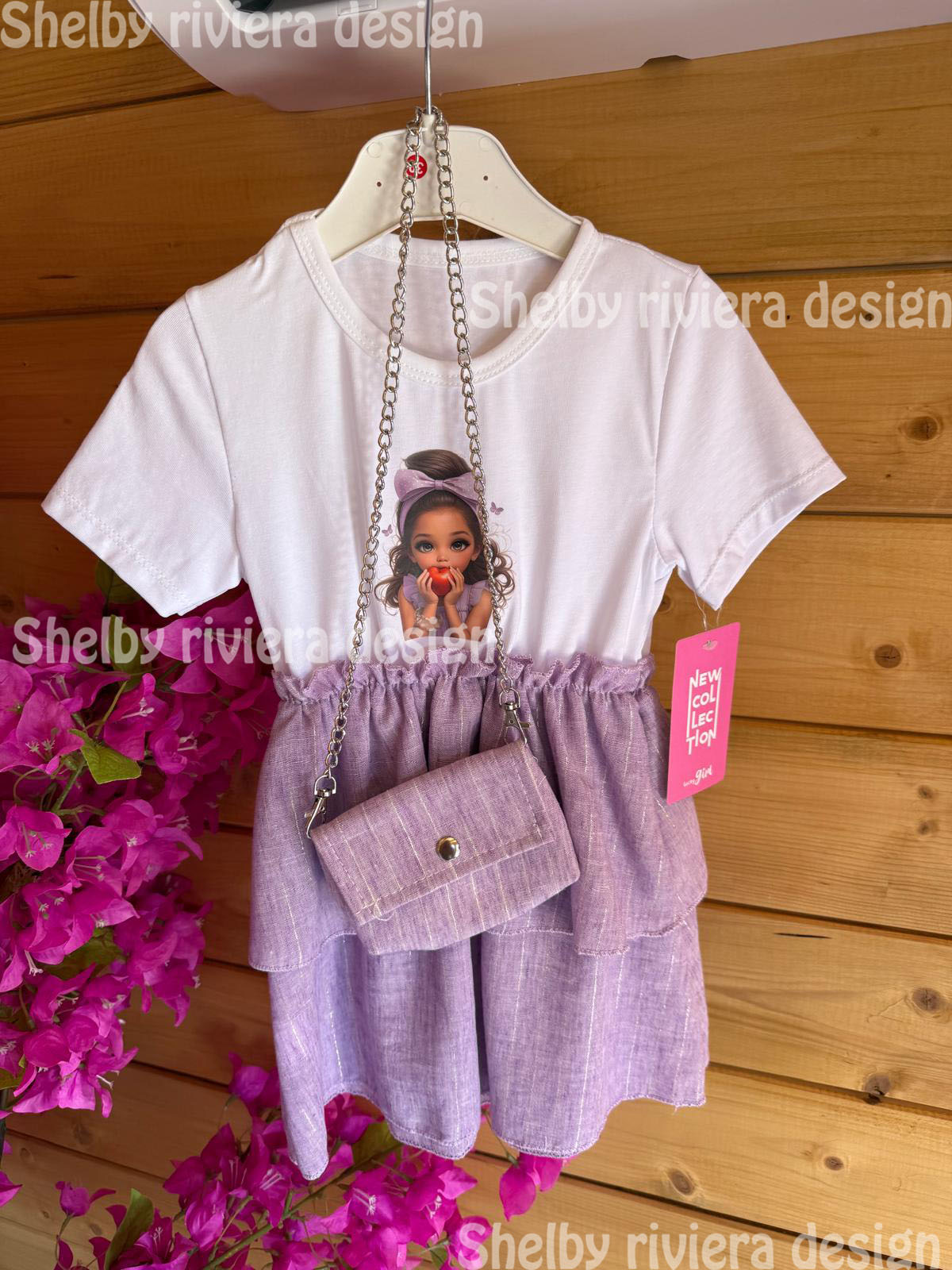 👗 Robe enfant Girly “Sweet Doll” - parme pastel / 12 mois - robe enfant