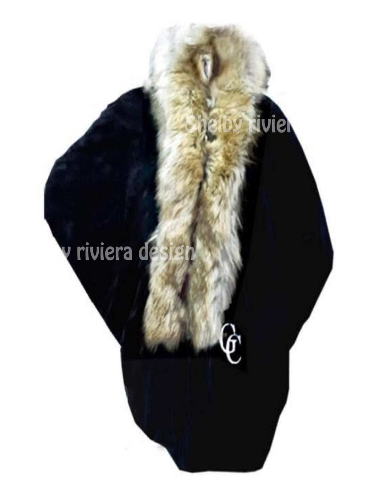 Polaire Geffen Model Noir Style Poncho avec Fourrure - S/M - poncho