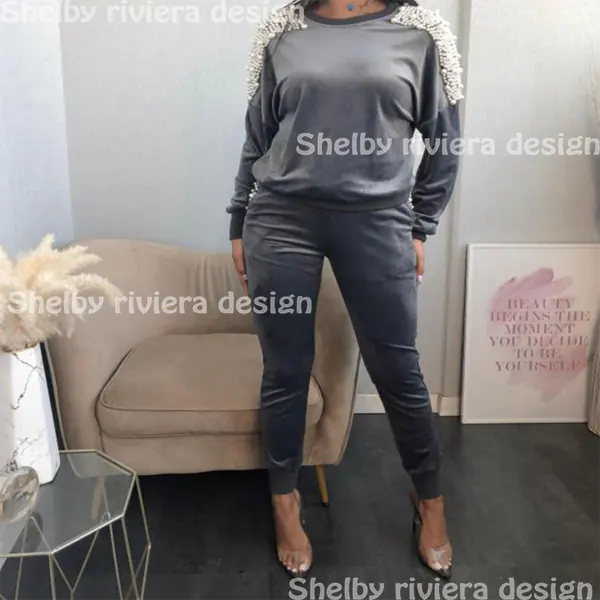 Ensemble Femme en Velours - Modèle London - Couleur Gris