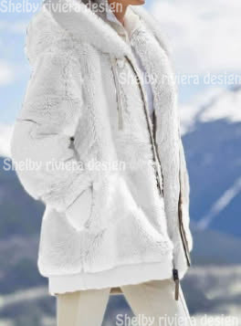 🧥 Veste Polaire à Capuche – Blanc Neige